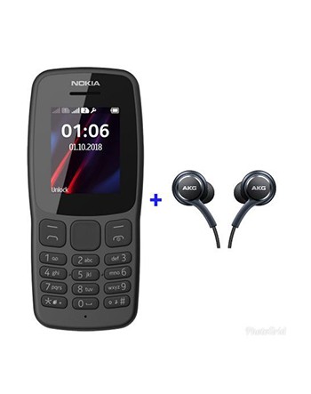 Nokia 106-deux Puces-gris/fonce + écouteur