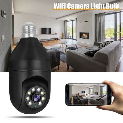Caméra De Surveillance Sans Fil WiFi E27 Ampoule Noire - Ivoirshop