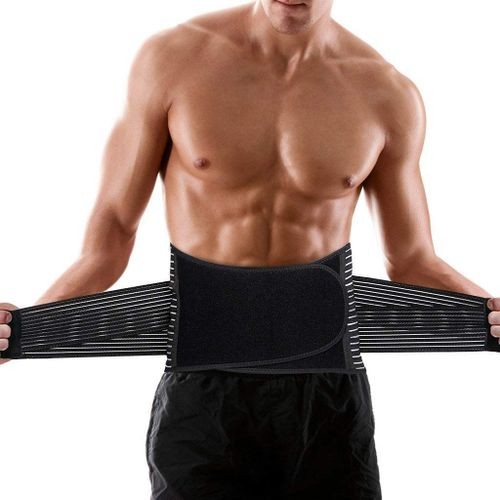 Ceinture de sport pour hommes DAMILY - Noir - Course à pied - Polyester -  Sangle abdominale