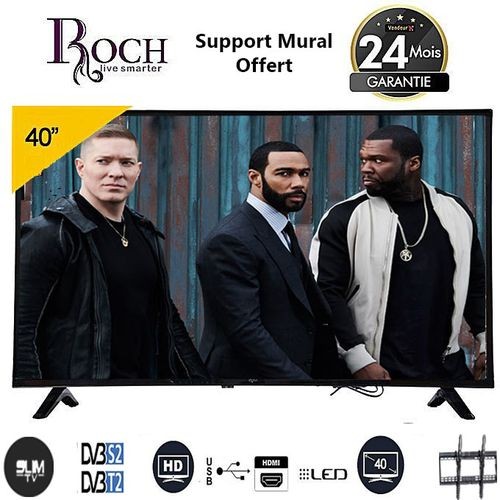 TV LED 40 Pouces - Ultra Slim - Décodeur Intégré - Noir - Garantie 12 Mois