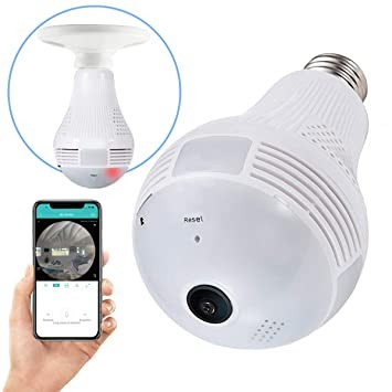 Ampoule Camera Wifi Espion – 360 ​​Degrés – Microphone Intégré Et